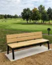Elza - Banc en acier et bois massif 150 ou 180 cm