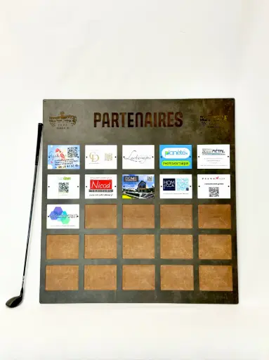 [G-CHA002] Panneau partenaire gravé au laser et plaques partenaires - Patti 